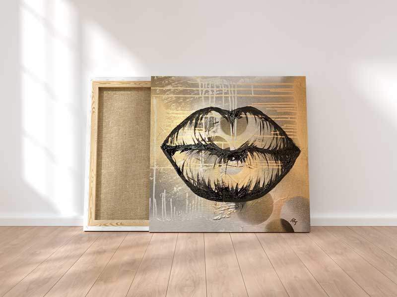 Acrylgemälde Kussmund